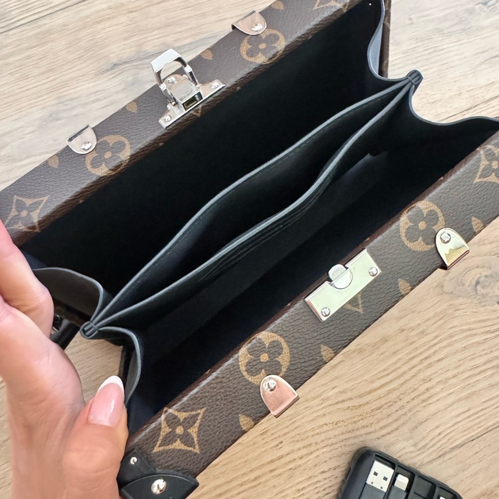 Louis Vuitton Brown Monogram Clutch with Silver Accents - Picture 2 of 12